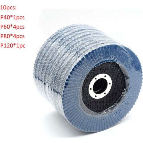 Disques Abrasifs À Lamelles - Diamètre 125 mm - Grains 40 60 80 120 - Pour Acier Inoxydable Bois Métal - Lot De 10 (1/5)