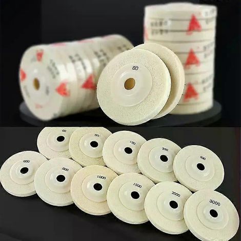 Feuille de polissage en fibre éponge pour la rénovation de la pierre, marbre, granit et quartz, tampon de polissage 100 mm pour meuleuse d'angle, feuille de polissage à sec (1/5)