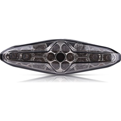 Eosnow,feu arrière derbi senda,12V 15 LED feu arrière de frein de moto, arrêt de frein de moto en cours d'exécution arrière lampe feu arrière universel replacement pour motos ATV Dirt Bike Scooter(Fum (1/5)
