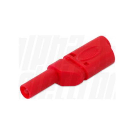 Spina banana  ø4mm di sicurezza - con presa passante -  rossa alpha elettronica - 20-122-1 (1/2)