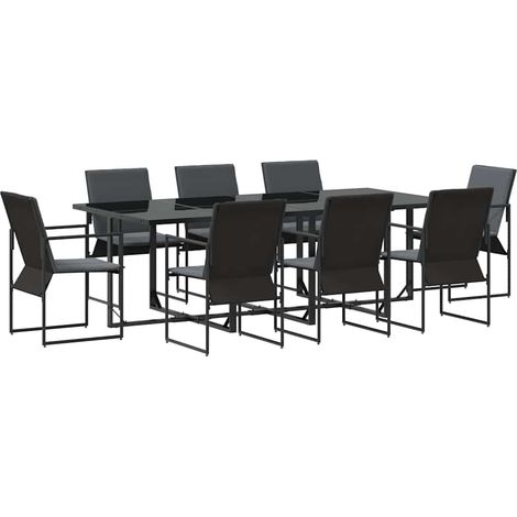 Maison Exclusive - Ensemble de salle à manger pour jardin 9 pcs Noir Acier (1/5)