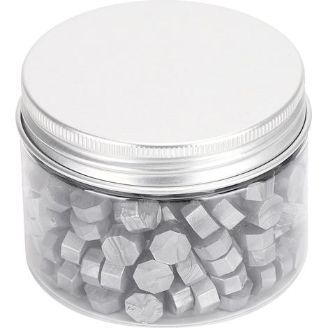 200 Pcs Cachets de Cire Octogonaux Nacrés pour Enveloppes, Documents et Invitations de Mariage - Argenté (1/5)
