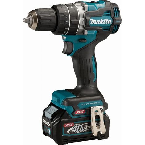 Makita – Perceuse visseuse à percussion 40V avec 2 batteries 2,5Ah – Moteur sans charbon – Technologie XPT – Couple 64Nm – HP002GD201