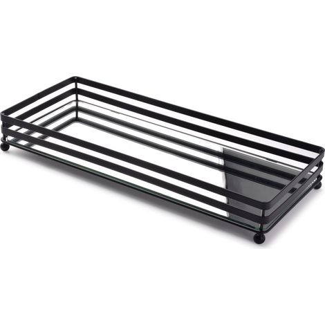 Base vassoio CEDRIC 39x16xh5,5cm nero con specchio (1/2)