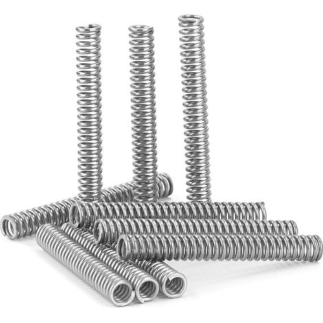 20 Pièces - Ressort De Compression - Acier Inoxydable - Haute Résistance Et Élasticité - Pour Appareils Électroménagers Et Mécanique - Argent - 1x6x45 Cm (1/5)