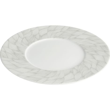 Assiette à dessert en porcelaine avec motifs feuilles