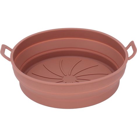 Plat de cuisson pliable en silicone de qualité alimentaire, résistant à la chaleur, rond, marron, diamètre 21 cm (1/5)