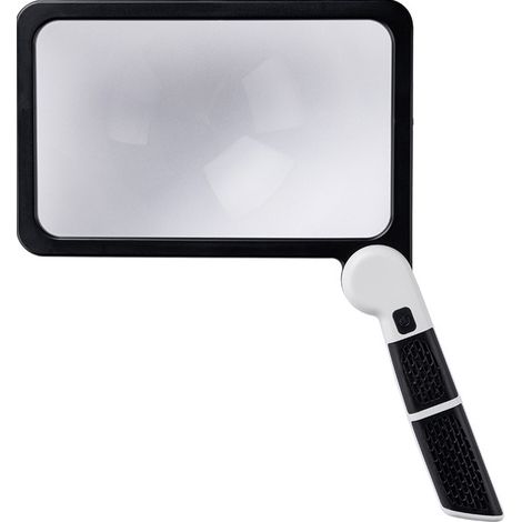 5-fache Leselupe für ganze Seiten, rechteckige Taschenlupe, großes, faltbares Format mit Beleuchtung, 48 LEDs (3 Modi), ideal für Senioren zum Lesen von Büchern und gedruckten Dokumenten – Schwarz