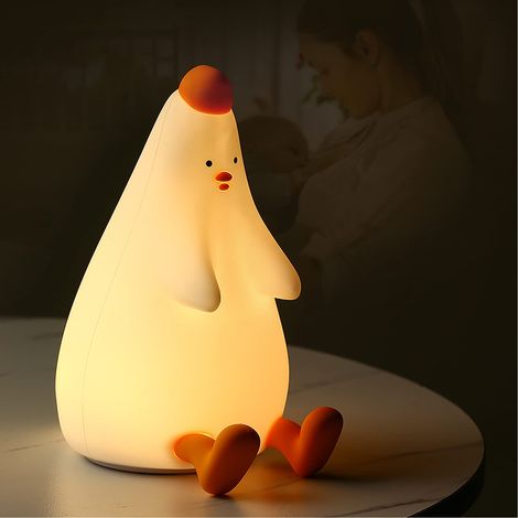 Mignon poussin Silicone chambre décor veilleuse pépinière lampe de bureau jouets, décorations de chambre cadeaux pour les tout-petits, les filles (1/5)