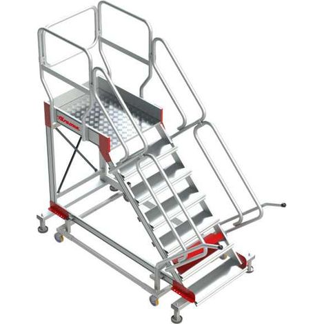 Escalera con plataforma y cuatro ruedas Inclinación de 45 Altura hasta la plataforma 1,28 m SY45-06 FARAONE (1/5)