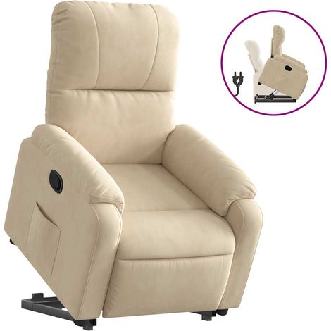 Maison Exclusive - Relaxsessel mit Aufstehhilfe Creme Mikrofaserg
