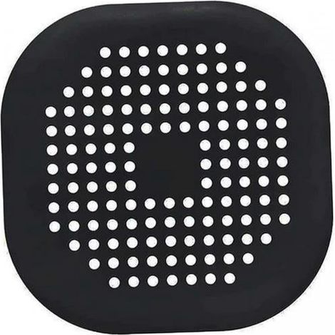 Filtre De Drain - Pour Évier Cuisine Salle De Bain Douche Baignoire - En TPE Noir - 12 X 12 Cm - Lot De 2 (1/5)