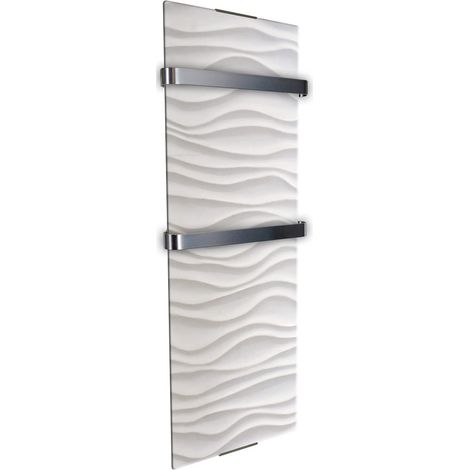 Sèche-Serviette Électrique Ondulation 1200W - Radiateur Vertical - 120x6x46cm - 2 porte serviettes inox -Conçu en France (1/5)