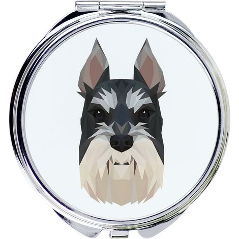 Schnauzer, Schnauzer I - specchio con foto e iscrizione geometrica di Art-Dog (1/3)