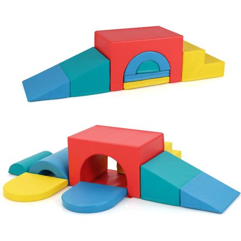 Juego de bloques de escalada de espuma, cuero sintético, 7 piezas, multicolor