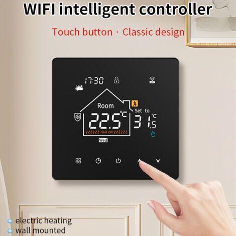 Termostato inteligente, compatible con sistemas de control de calefacción eléctrica por suelo radiante, conectividad inalámbrica, programable a distancia. (1/5)