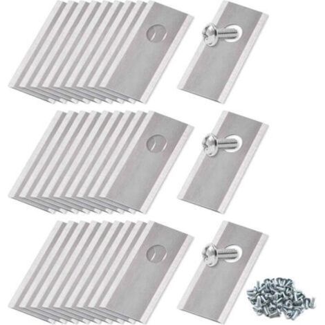 30 Pcs Lames de Rechange, Titane Inoxydable, pour Tondeuse Robot, Avec Vis, Accessoires pour Robot Tondeuse, Compatibles Avec Lame Tondeuse Gazon, Argent