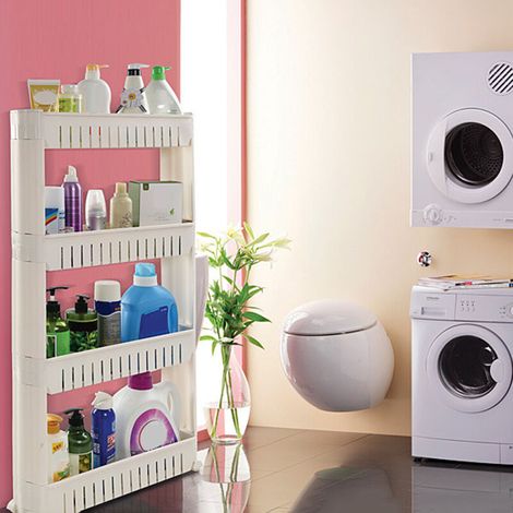 ® Desserte de cuisine, Étagère Meuble, Chariot 4 Etages, Rangement sur 4 étages - Blanc (1/5)