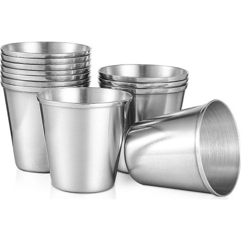 TOYANDONA Lot de 12 verres à shot portables en acier inoxydable, verres à spiritueux, verres à vin, porte-sauces (1/3)