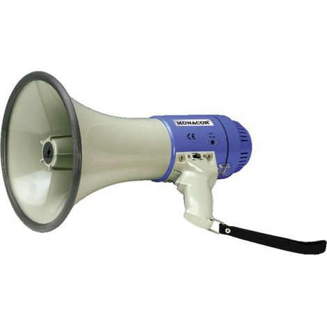 [NEUWERTIG] B-Ware Monacor Megaphon Lautsprecher TM25 Weiß Handmegafon Haltegurt integrierte Sounds (1/2)