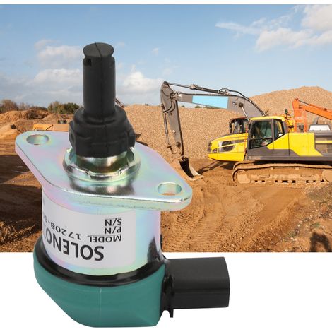 Kit de remplacement d'électrovanne d'arrêt moteur 12 V compatible avec les pelles Kubota 17208-60016
