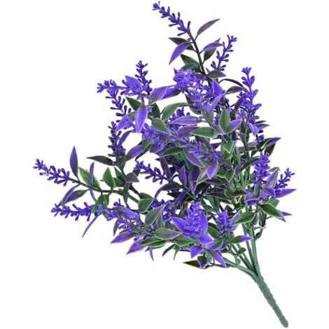 Pair 10 Stück künstliche Kunstblumen, Blumenstrauß aus künstlichen Pflanzenblättern, Plastikpflanzen, Requisiten für Gartenfotografie im Innen- und Außenbereich, Blau-Violett (1/5)