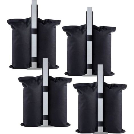 Sacs de sable - - 4 pièces - Tissu Oxford PVC 600D - Charge max 9 kg - Noir (1/4)