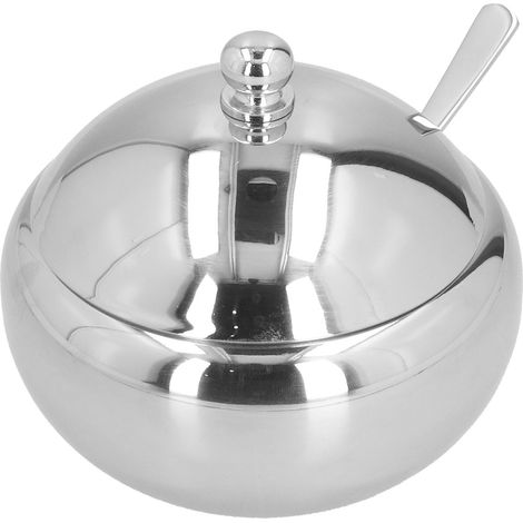 Pot À Épices - Acier Inoxydable - Avec Cuillère Intégrée - Rond - 130 ml - Pour Cuisine Maison Ou Professionnelle - Lot De 1 (1/5)