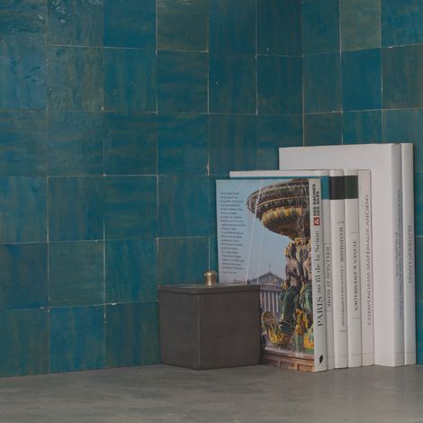 Véritable Zellige Marocain Bleu Lazuli N 33 10x10 cm - Paquet de 0,5 m² - Ti'ma Stone (1/5)