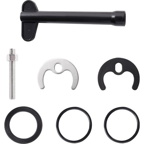 Kit de Fixation Mitigeur Monobloc, Fixation Robinet Simple Trou, avec Clé, pour Cuisine Salle de Bain Buanderie, Argent (1/5)