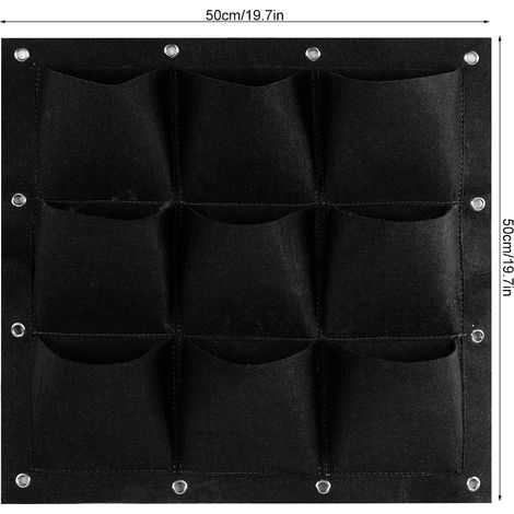 Sac de plantation vertical 9 poches Non-Woven VertiGrow Mur Jardin 50x50cm Eco (1/5)