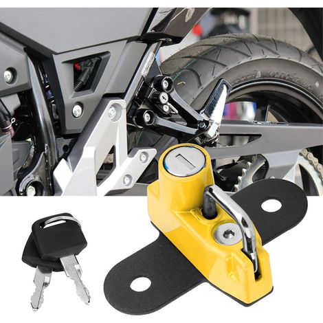 Crochet de fixation pour antivol de casque en alliage d'aluminium, compatible avec Suzuki V-Strom 250 2017+ (Jaune) (1/5)