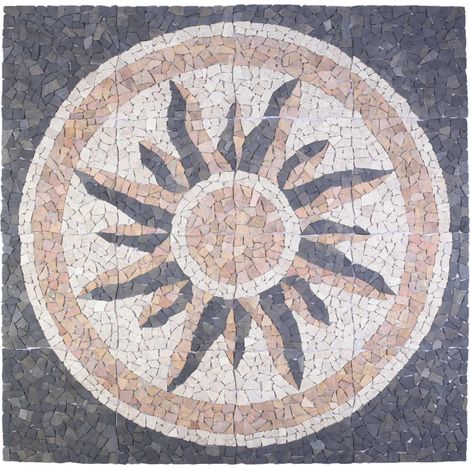 Mosaicos con patrón de sol Multicolor 120 x 120 cm Mármol vidaXL