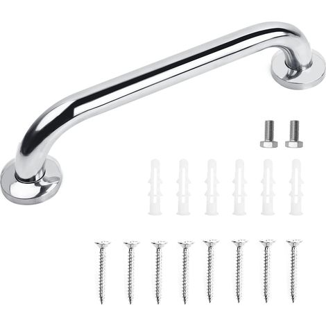 30CM Shower Grab Bar, Stainless Steel Handle for Toilet and Bathroom, Non-Slip Grip Bar, Safety Shower Grab Bar for Seniors (Silver) (1/5)