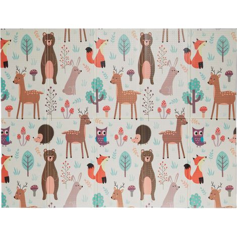 Alfombra de juego plegable con animales del bosque