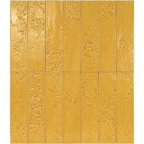 Carrelage Mur Ceramic Connection Yellow Brillante 6,4 x 26,2 cm