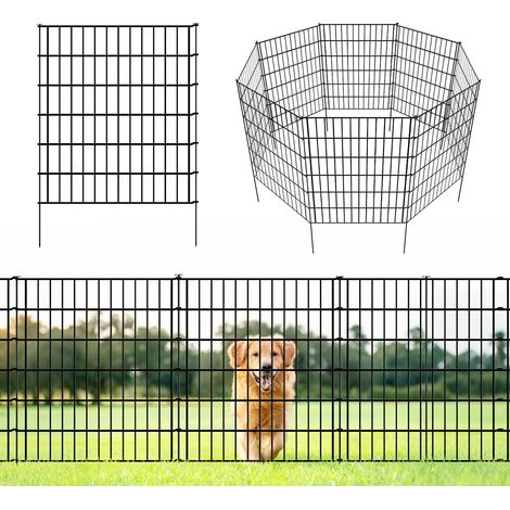 Clôture de jardin métal antirouille 5 panneaux 81x71 cm