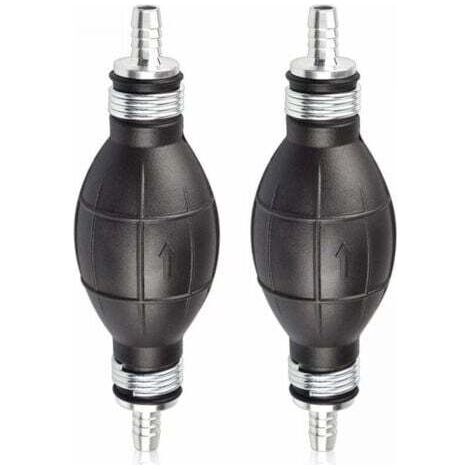 2PCS Pompe à Main Essence en Caoutchouc 8mm - Poire d'Amorçage Carburant pour Voitures, Motos et Bateaux (Noir) - Pompe Manuelle de Transfert (1/4)