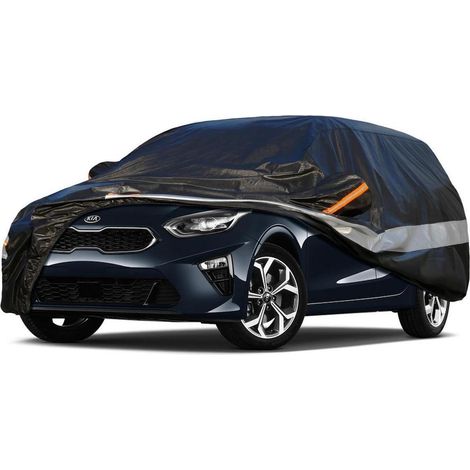 Autoabdeckung 10 Schichten Wasserdicht Atmungsaktiv für Kia Ceed (2007-2023) Schwarz (1/5)