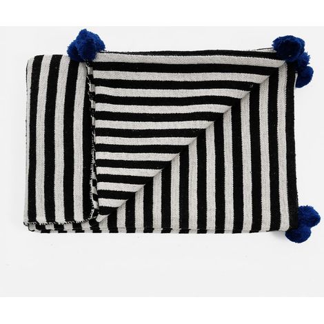 Plaid in cotone 135x190 cm per divano Stripe-B (1/3)