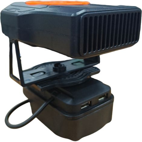 Chauffage d'appoint portable pour voiture compatible batterie Makita dégivrage rapide silencieux orientation 360° compact ABS (1/5)
