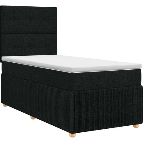 Maison Exclusive - Letto box spring con materasso Nero 90 x 200 cm Tessuto (1/5)