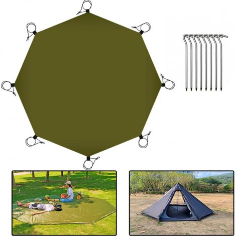 4.1x4.1m Grand Tapis de Tente de Camping Polyvalente Etanche Bâches de Sol Ultralight Tente Empreinte Tarp pour Hamac Pique-Nique Randonnée Trekking