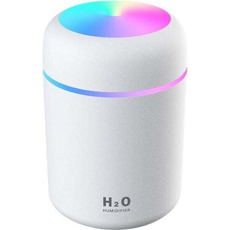 Tragbarer USB-Luftbefeuchter, Mini-Ultraschalldiffusor mit 2 Nebelmodi, automatischer Abschaltung und farbigem LED-Nachtlicht für Zuhause, Büro und Auto