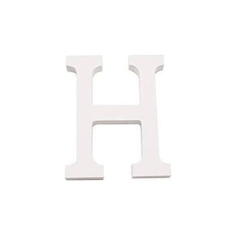 Letra H madera decorativo 11 cm  Blanco (1/3)