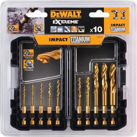 Coffret Toughcase 10 Piece - Forets Métal Impact Titanium - Perçage métal - Pour Perceuse-Visseuse Jaune/Noir (1/5)