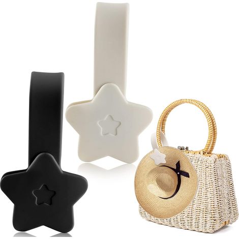 Juego de 2 pinzas para sombreros para bolsos de viaje, mochilas y equipaje pinza magnética para sombreros de viaje en bolsos, portátiles y accesorios para actividades al aire libre (beige + negro).