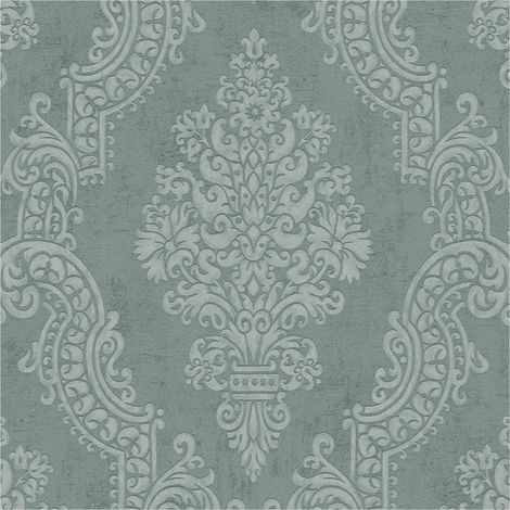 Baroque wallcovering wall Profhome 397651 non-woven wallpaper textured with ornaments shimmering green pale green grass green 5.33 m2 (1/4)