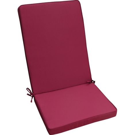 Cuscino imbottito da esterno 40x90 cm con schienale per sedie idrorepellente e sfoderabile - Bordeaux (1/5)
