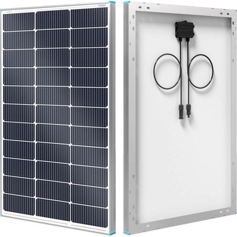 Panneau solaire monocristallin 100W 12V – Rendement 25% – Faible perte de température – Idéal pour camping-car, bateau, toiture – Renogy